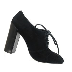 Tory Burch Women Black Lace Up Suede Booties 8.5 M